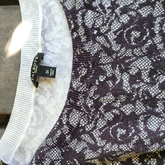 Talbots lace print sweater, 1X - Picture 3 of 3